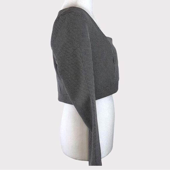 WAYF Houndstooth Long Sleeve Cropped Top - Medium - NWT - Gameday Ready - Picture 6 of 15